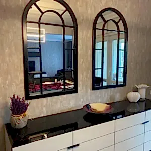 Ahşap Model Siyah Pencere Ayna