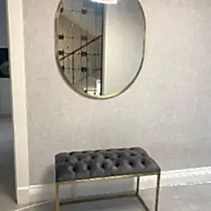 Gold Ayaklı Füme Puf