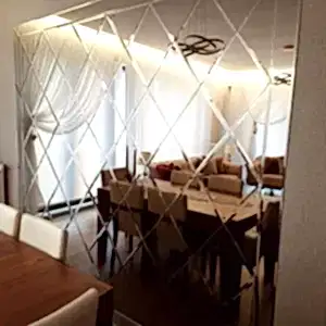 Baklava Model Gümüş Ayna Kaplama (Çerçeveli)